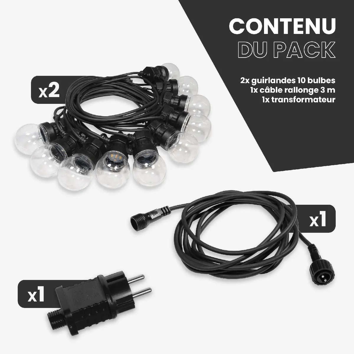 SkyLantern Kit Guirlande Guinguette 20M Transparent
