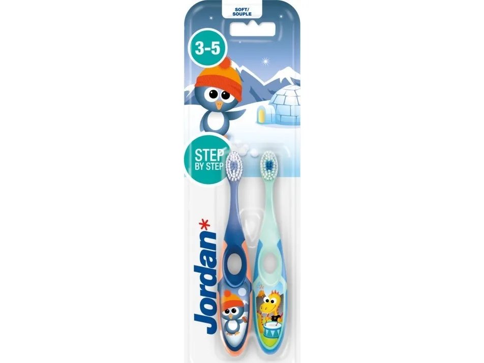 Jordan DUO Soft Clean tandbørste til børn (3-5 år) soft 1 op-2 stk mix designs