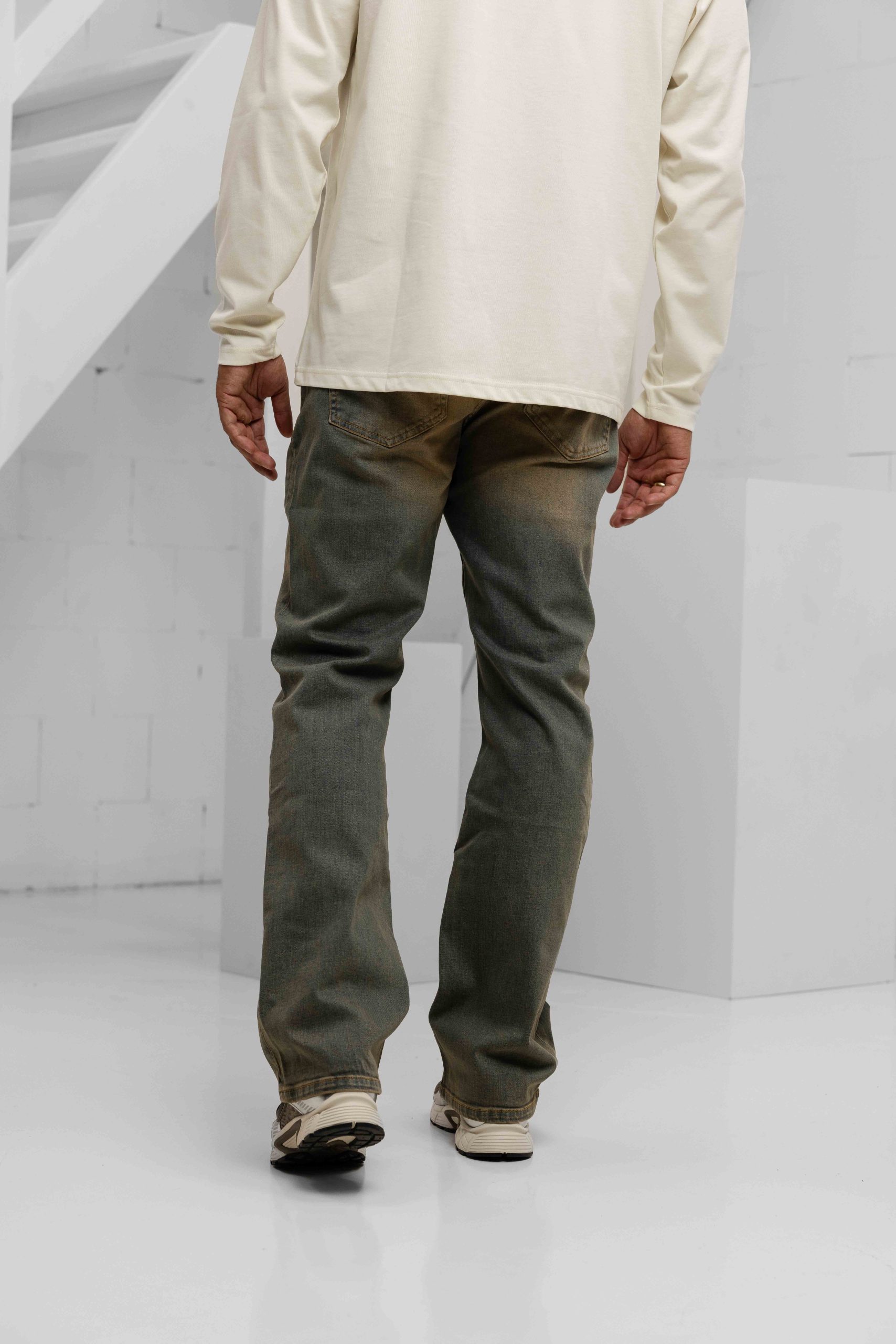 Croyez Sand Washed Straight Jeans Heren Lichtblauw