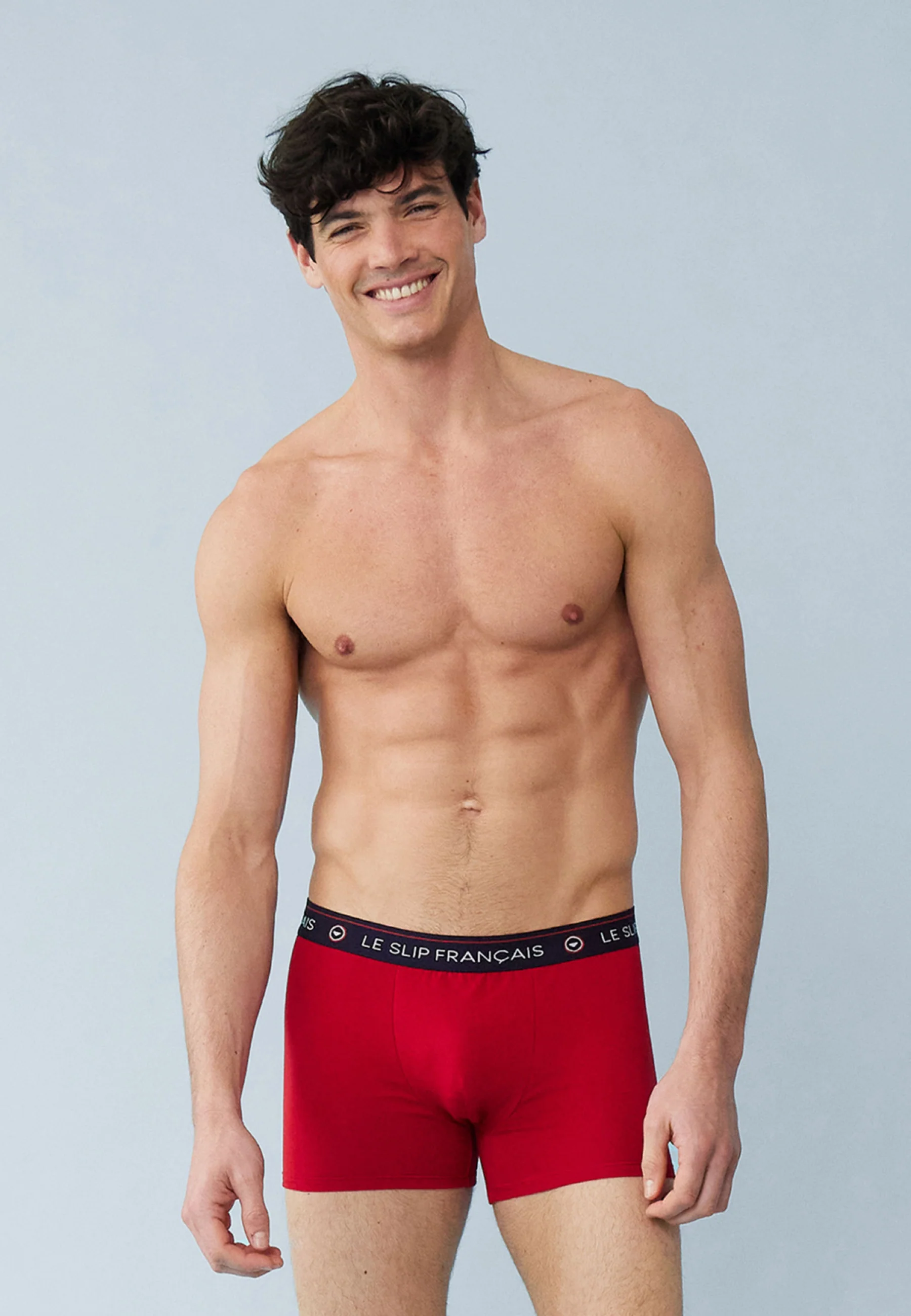 Sept boxers en coton-Pack Semainier Boxer Redoutable Marine Blanc Noir Gris Bleu Jean Rouge Marius Petit Cœur Marine