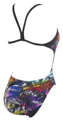 Maillot de Bain Une-pièce Femme Arena Iridiscent Challenge Back One Piece Noir Multi-Couleurs