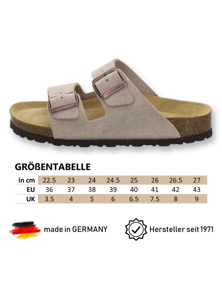 Pantoletten Damen Zweischnaller quarz Velour