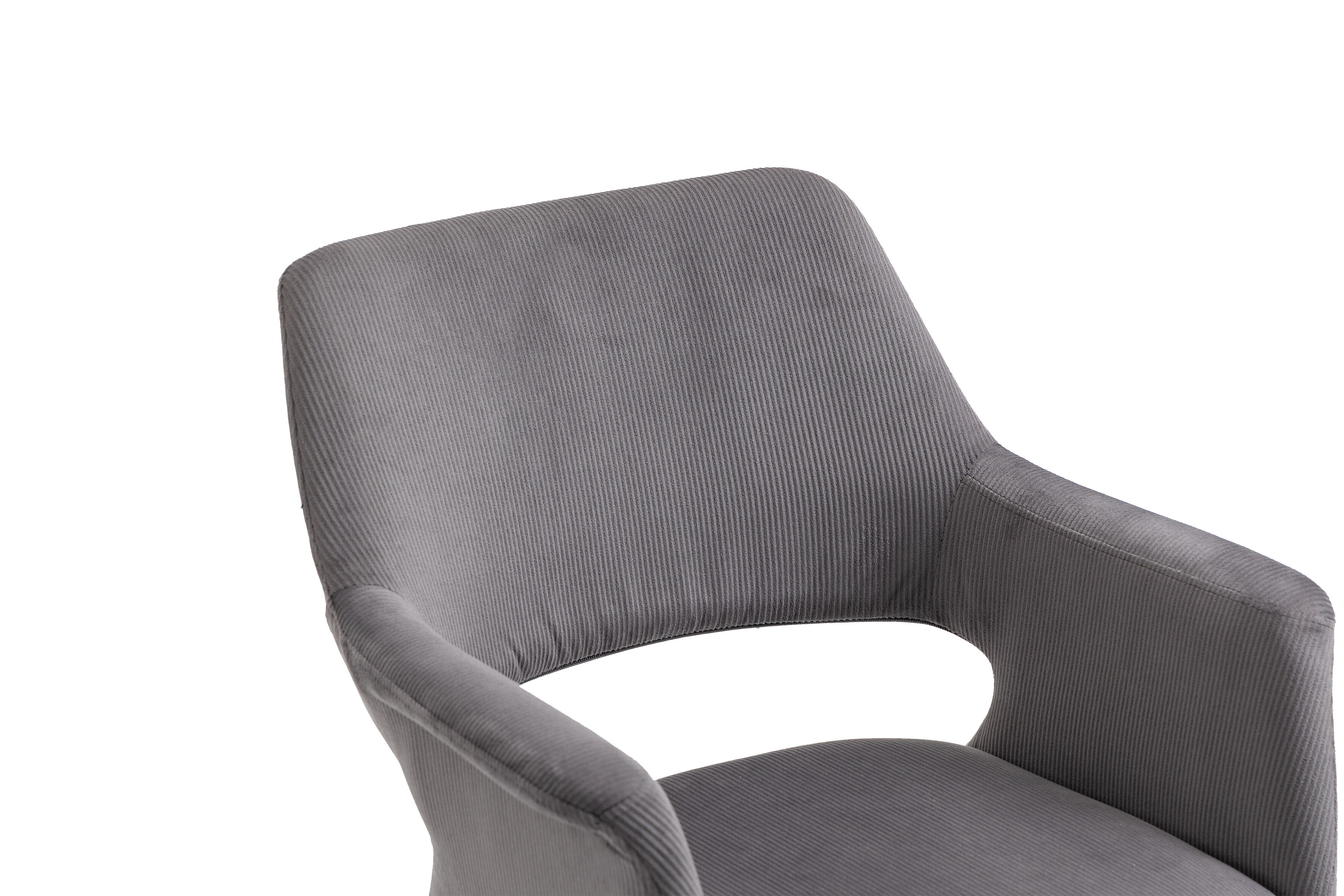byLIVING Esszimmerstuhl ELEONORE, 2-er Set, Cordbezug grau, Gestell schwarz