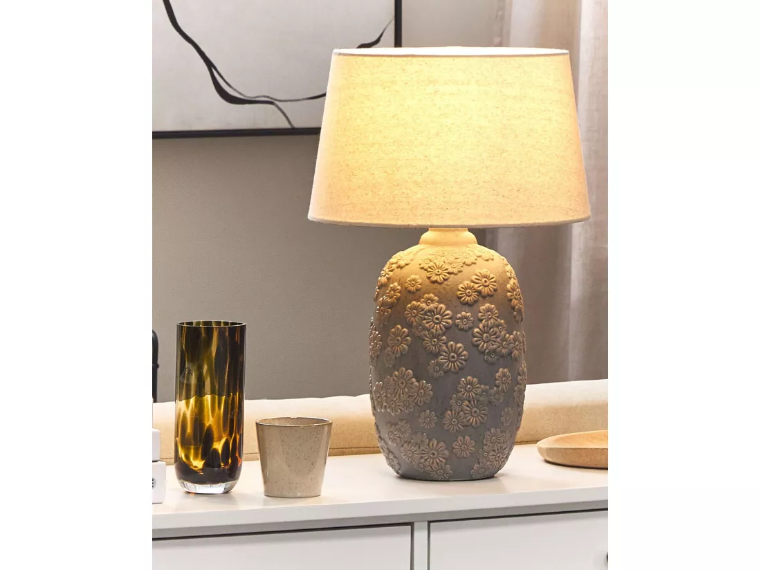 Lampe à poser FERREY Céramique Gris