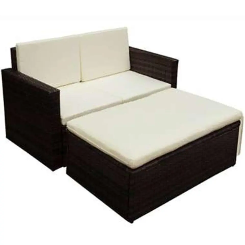 vidaXL - Tuinmeubelset - Bruin - Poly rattan