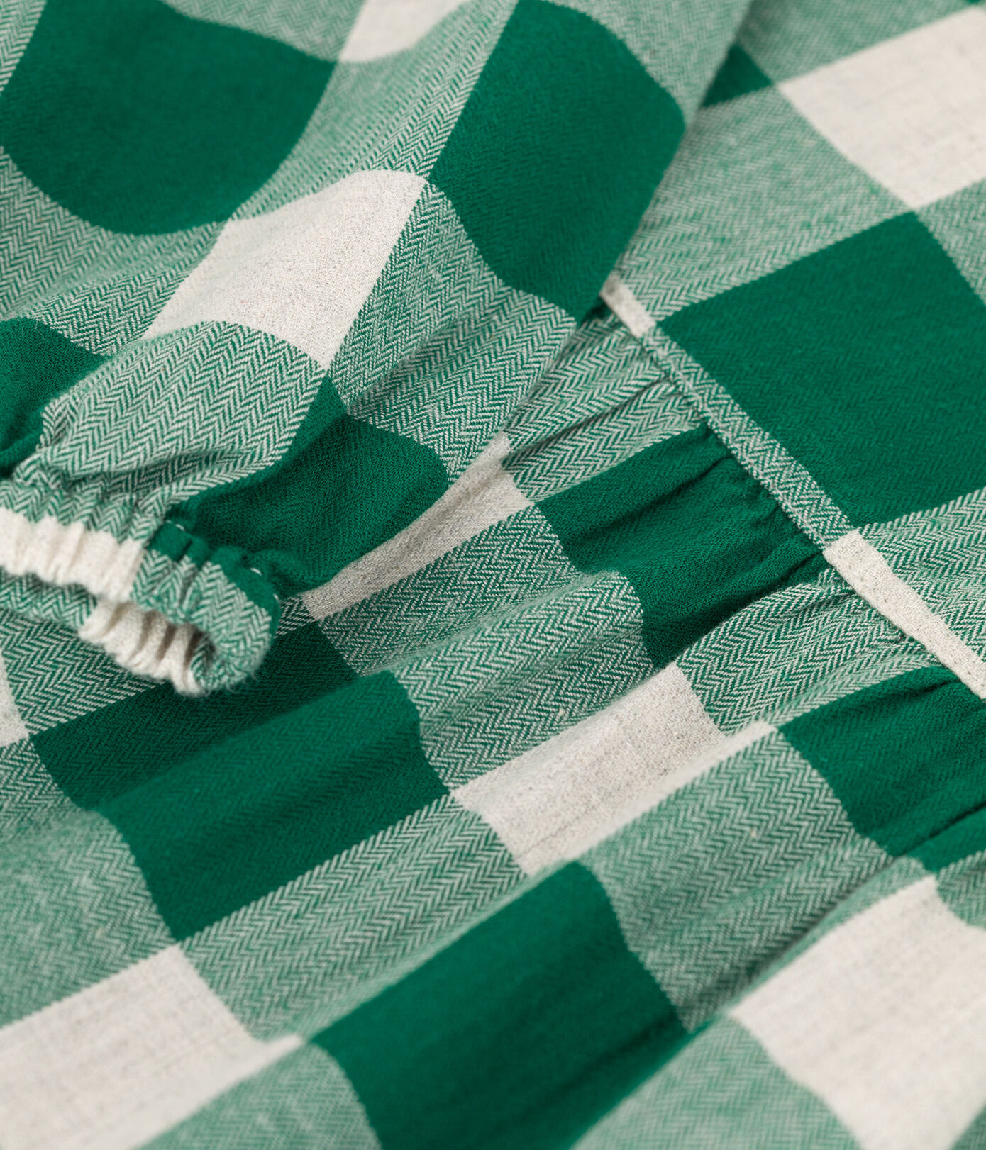 Robe à carreaux manches longues en flanelle enfant fille