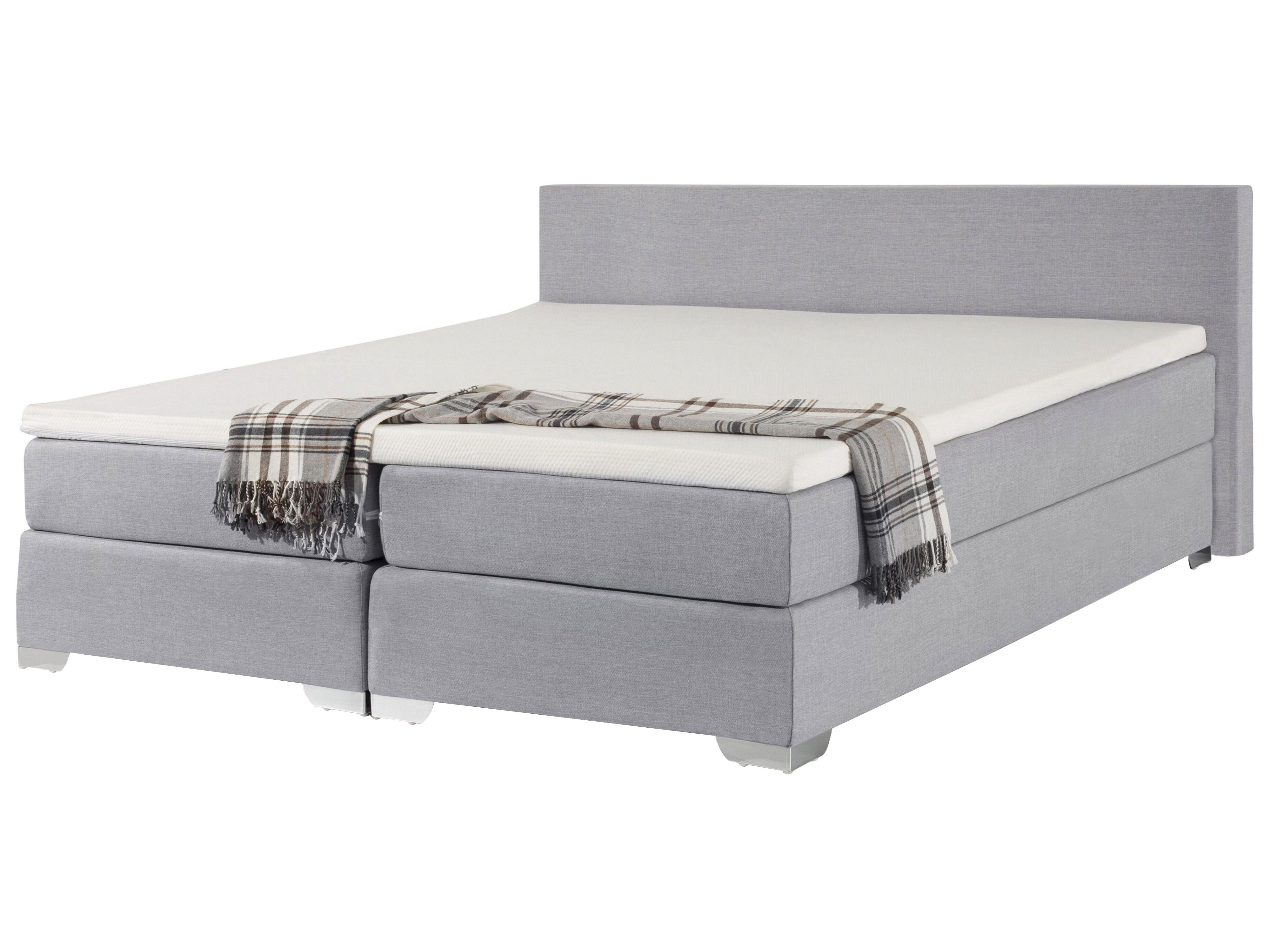 Boxspring Stof PRESIDENT 180 x 200 cm Lichtgrijs