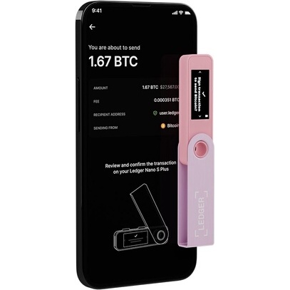 Cryptowallet Ledger Ledger Nano S Plus  Rose pastel