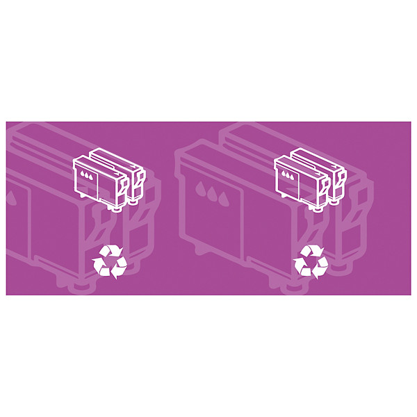 Autocollant cartouches ink jet pour collecteur produits recyclables