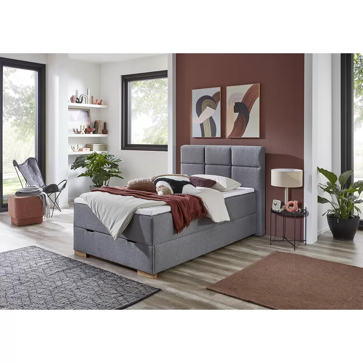 Boxspringbett Lago 140x200 Grau