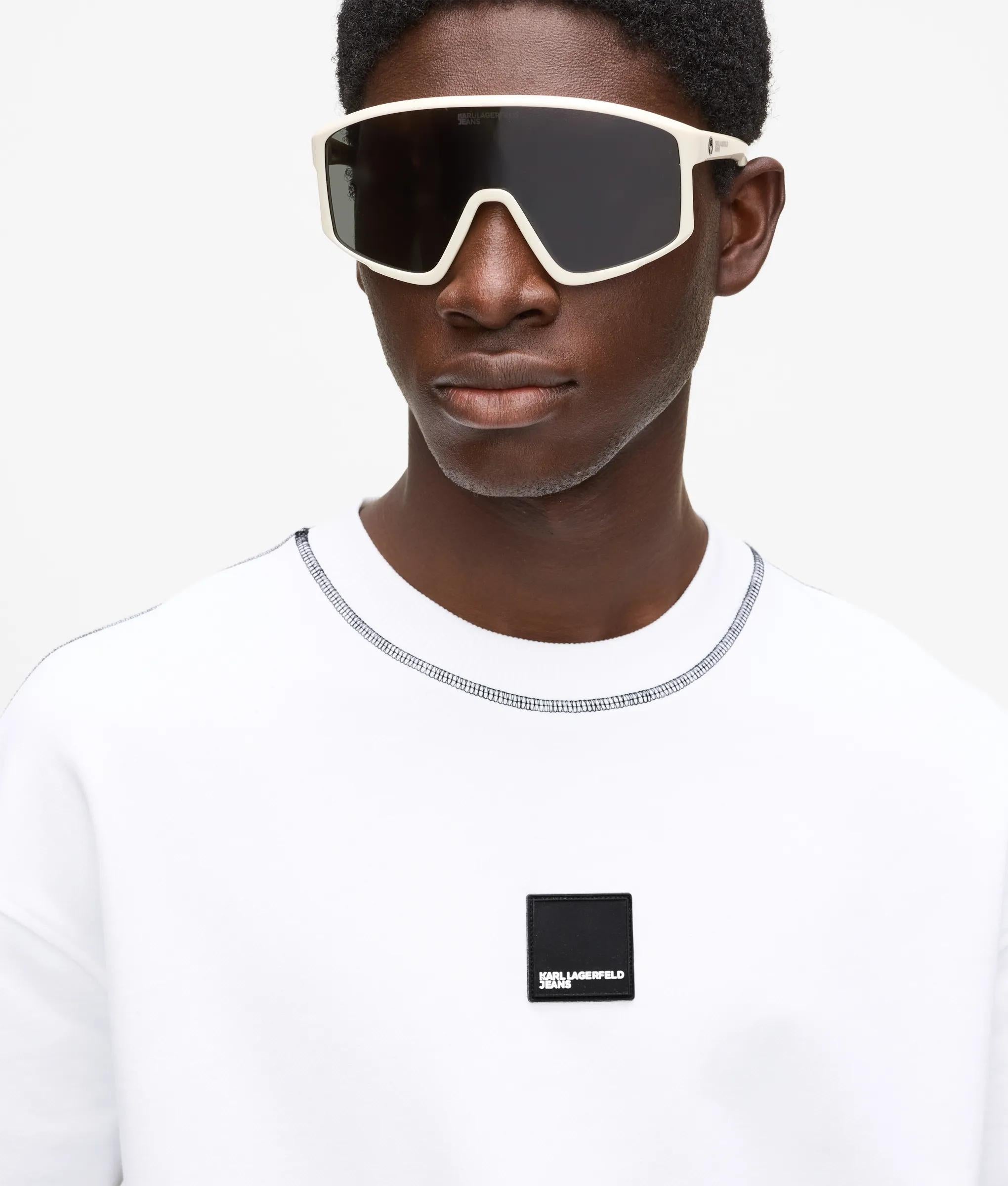 Sweatshirt met korte mouwen en contrasterende stiksels