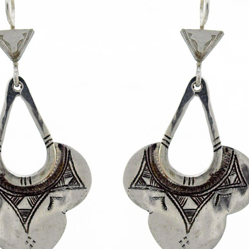 Boucle d'oreilles touareg fleur argent