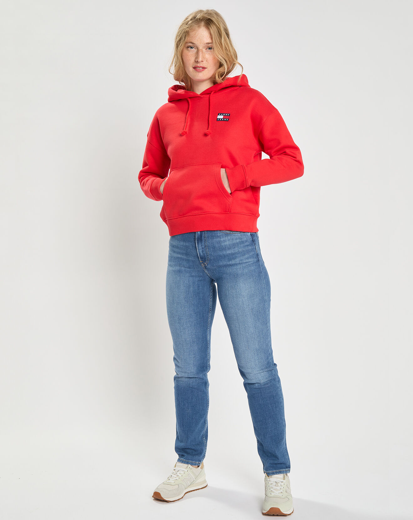 Tommy Jeans Sweat à capuche tommy badge rouge