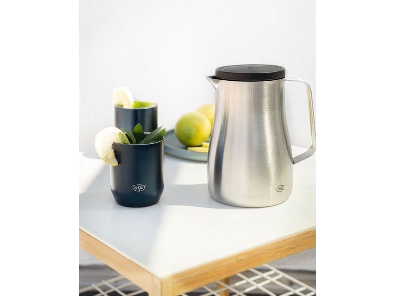 Alfi Thermoskanne Studio 700 ml, Silber Karaffe aus Edelstahl