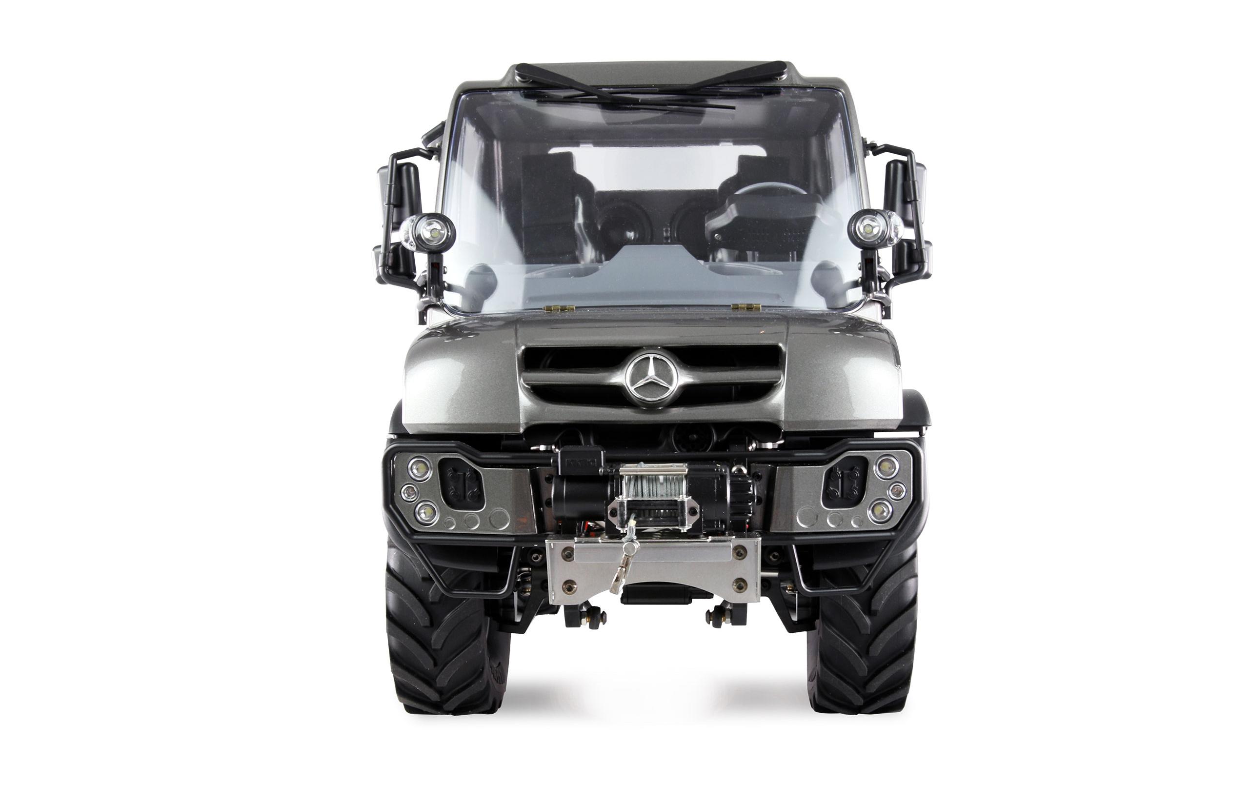 Mercedes-Benz Unimog Geräteträger 4WD Anthrazit 1:10, ARTR<br>Originalgetreues Unimog RC-Modell
