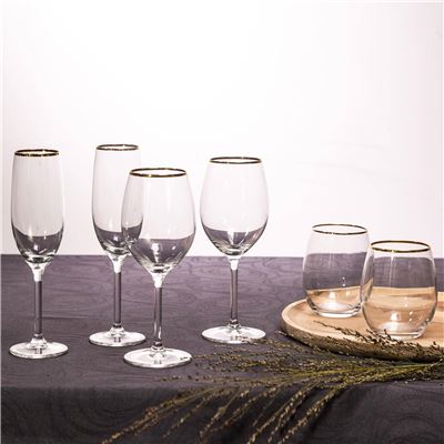 Verres à eau, à vin ou flûtes à champagne - Lot de 6