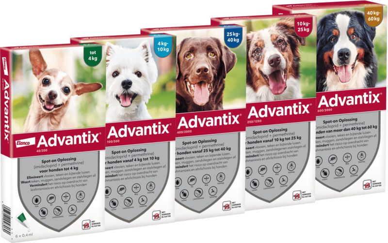 Bayer Advantix Vlooien & Teken Pipetten - Hond 4 tot 10 kg - 6 stuks