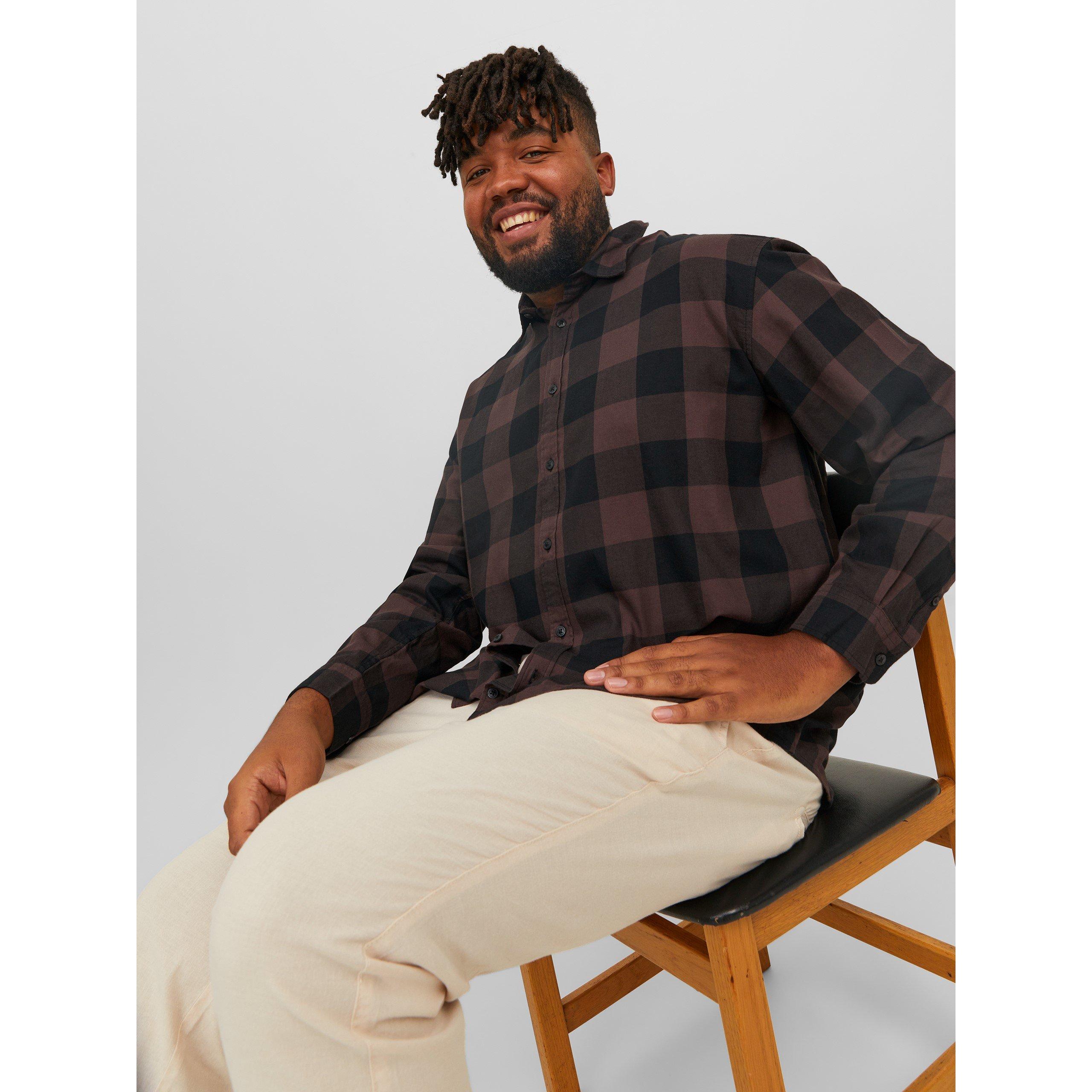 Jack and Jones Gingham Twill Checkered Shirt Mens Plus Size