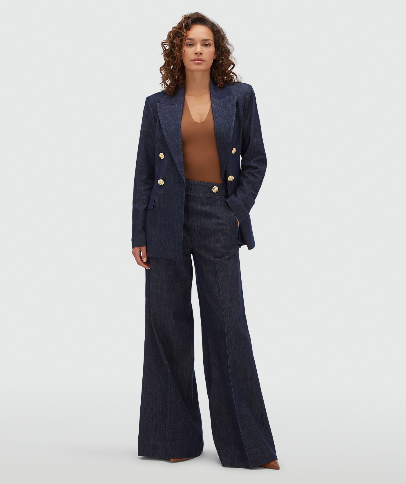 JV-BLUEBELL fitted blazer  - dark blue chambray