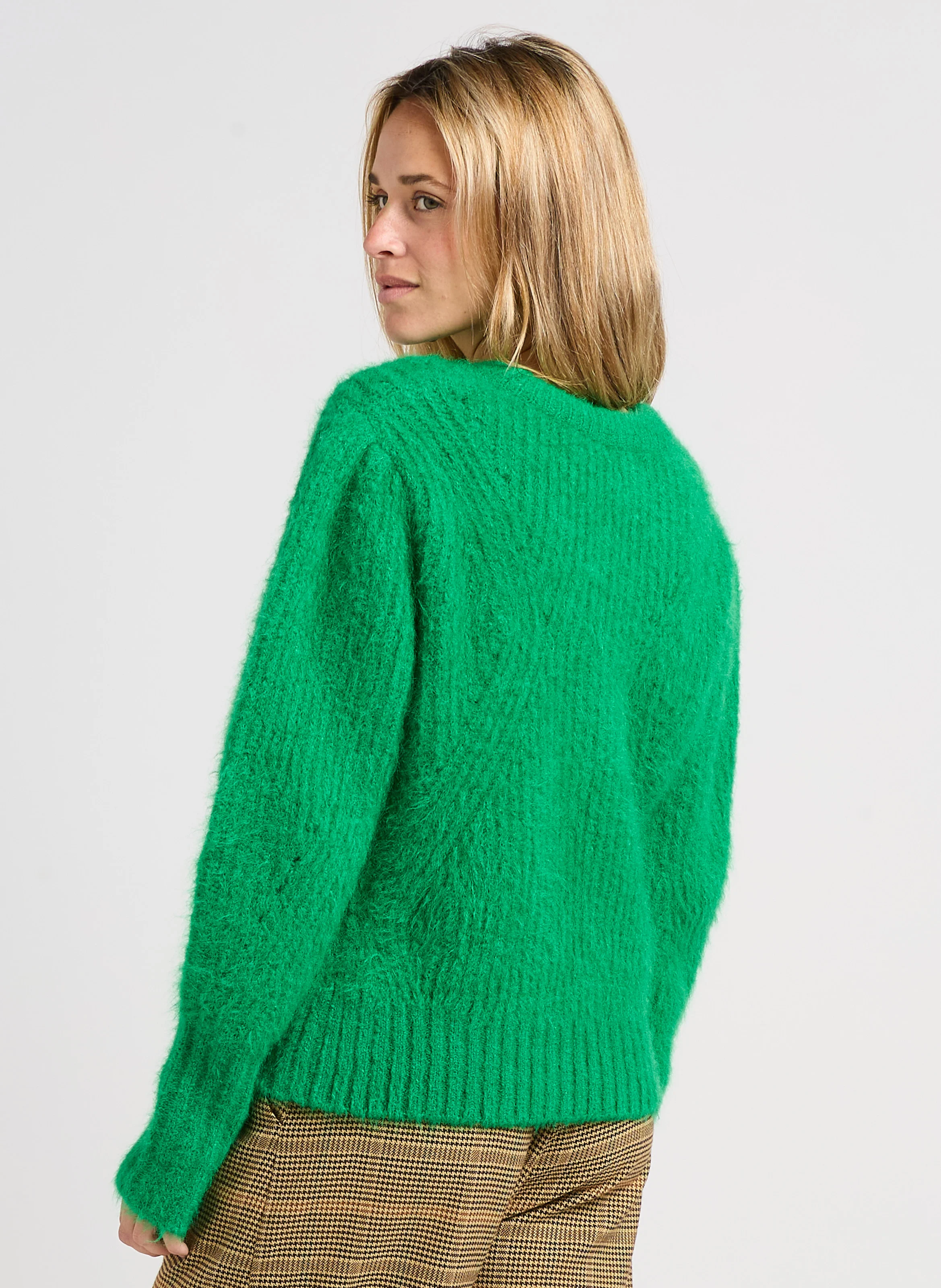 PIGRINO - Pull droit col rond | Vert