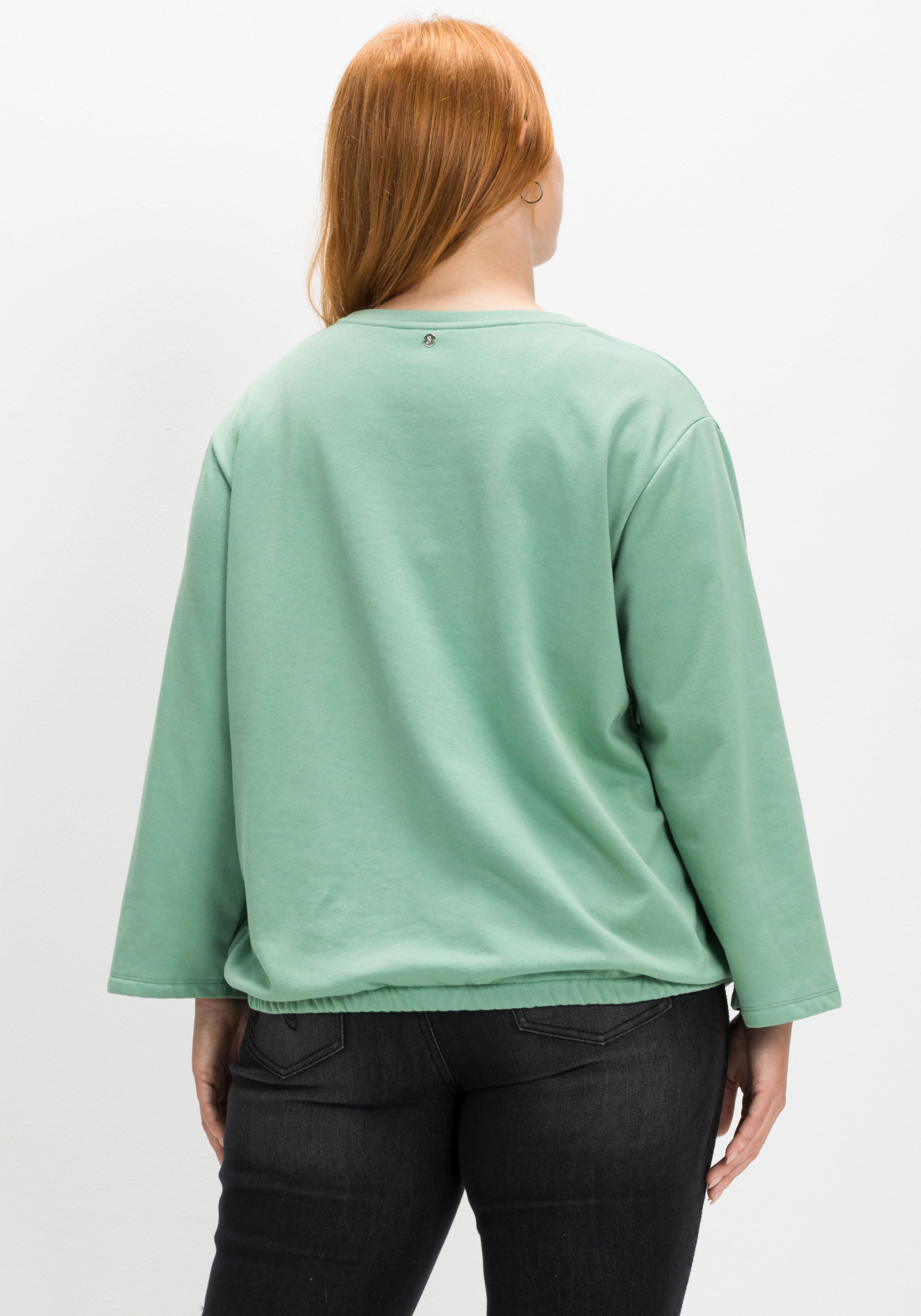 Sweatshirt mit Gummibund und 7/8-Ärmeln