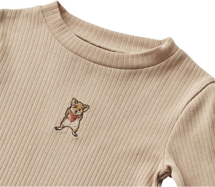 Wheat Langærmet Basis T-shirt Britt Moonlight rose