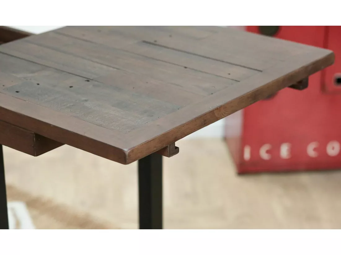Table haute extensible bois recyclé 120-160 cm SAMOA