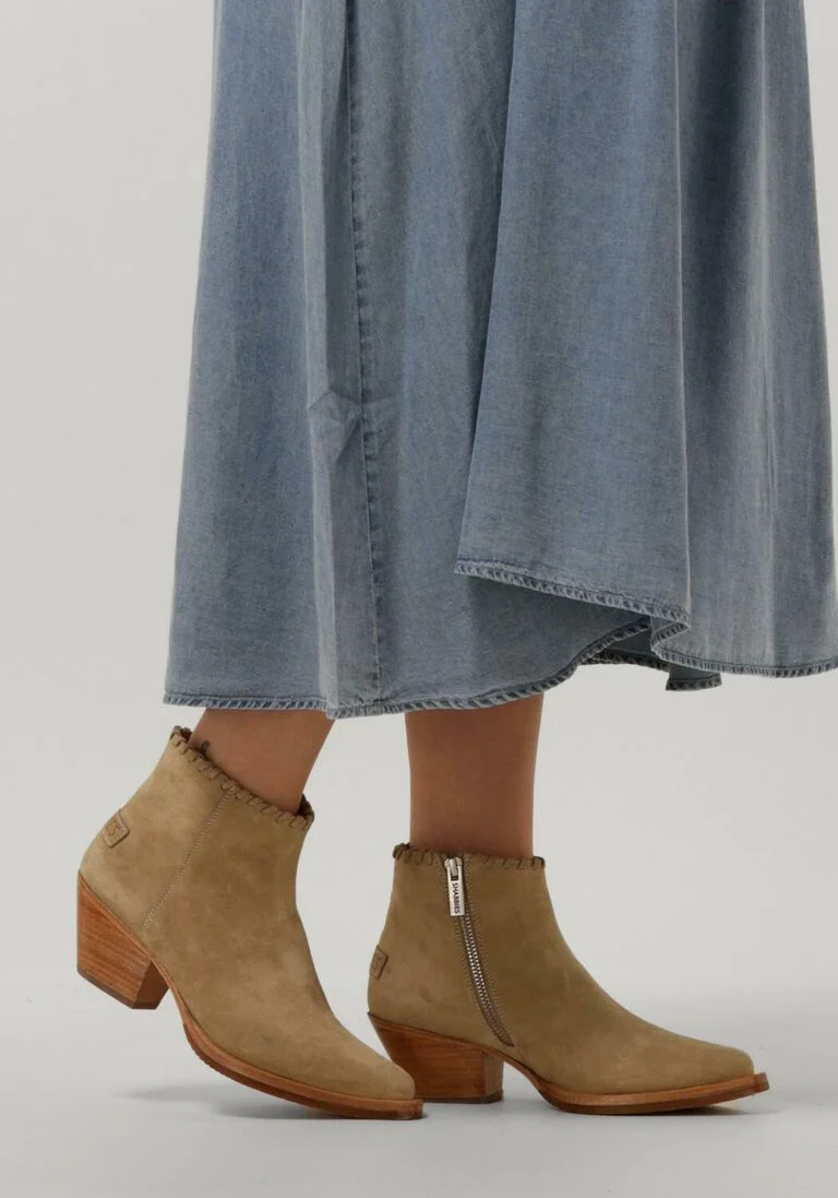 SHABBIES beige shabbies enkellaarsjes lute ankie