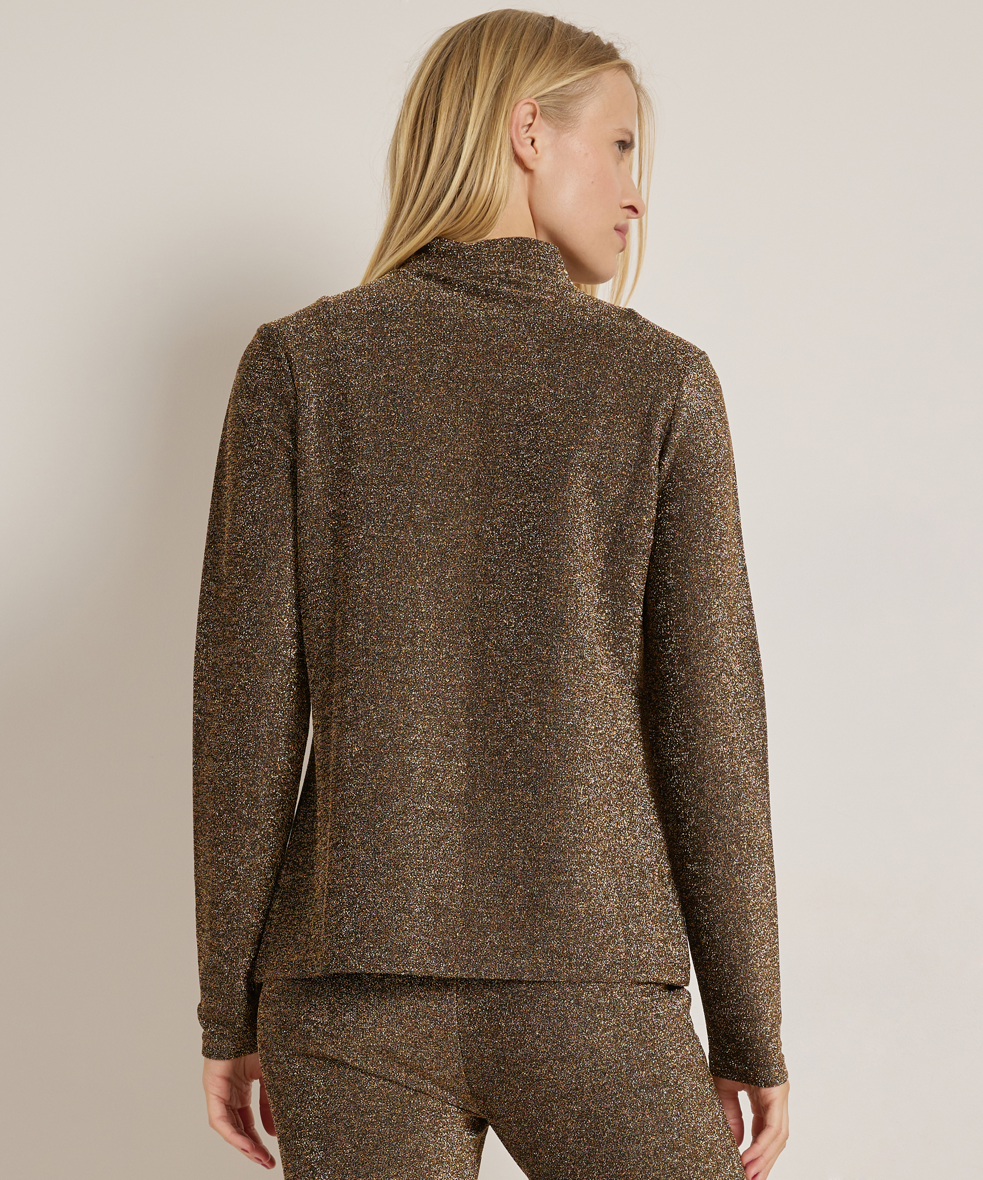 turtleneck top met glitters