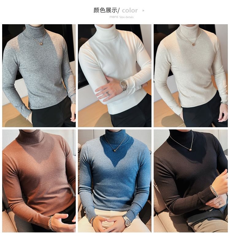 Lefitt - Gebreide top met lange mouwen en coltrui