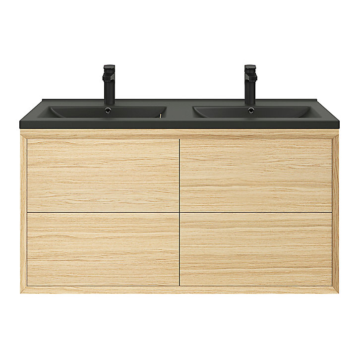 Plan double vasque noir GoodHome Nira 120 cm