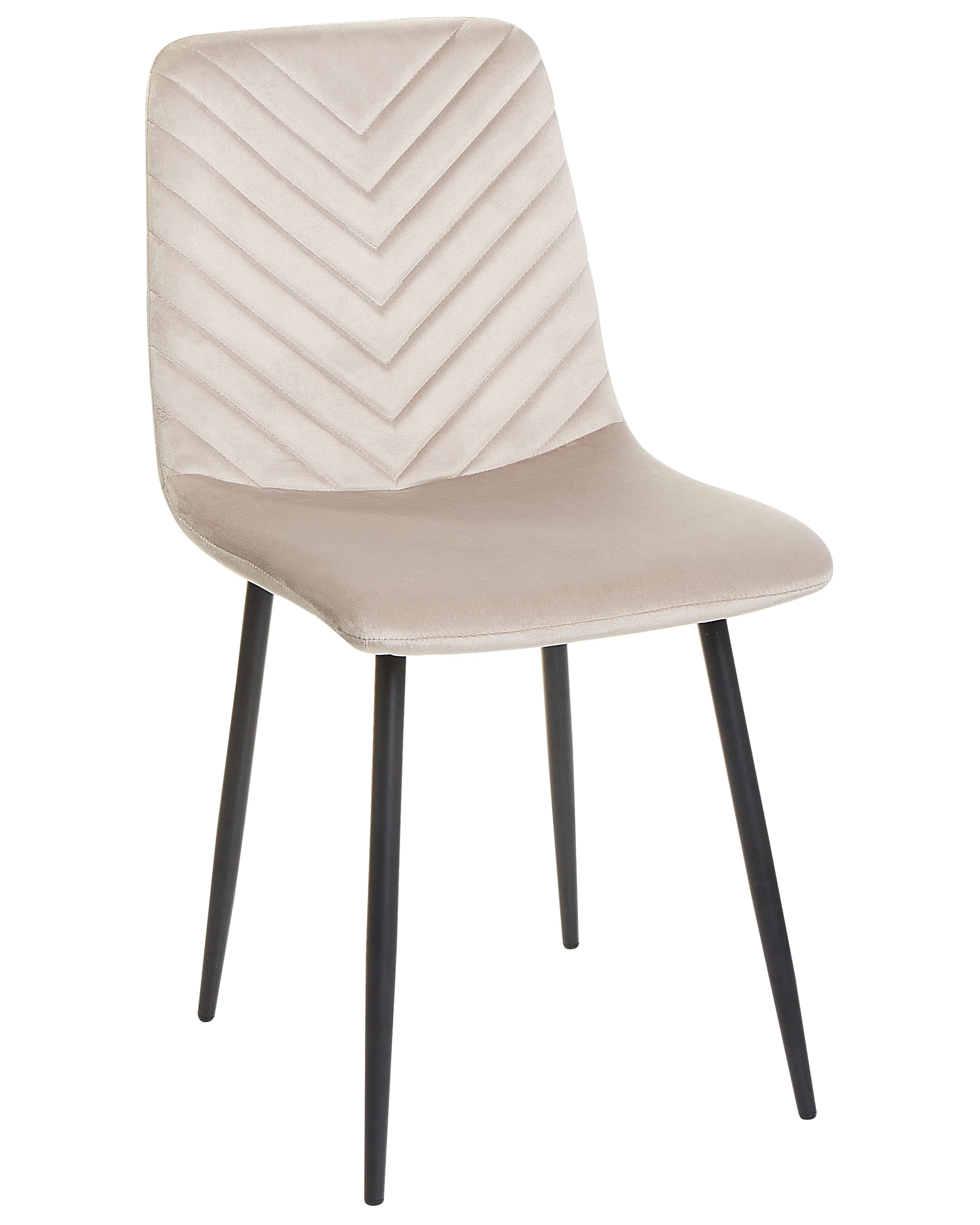 Set van 4 eetkamerstoelen HAVRE Fluweel Beige