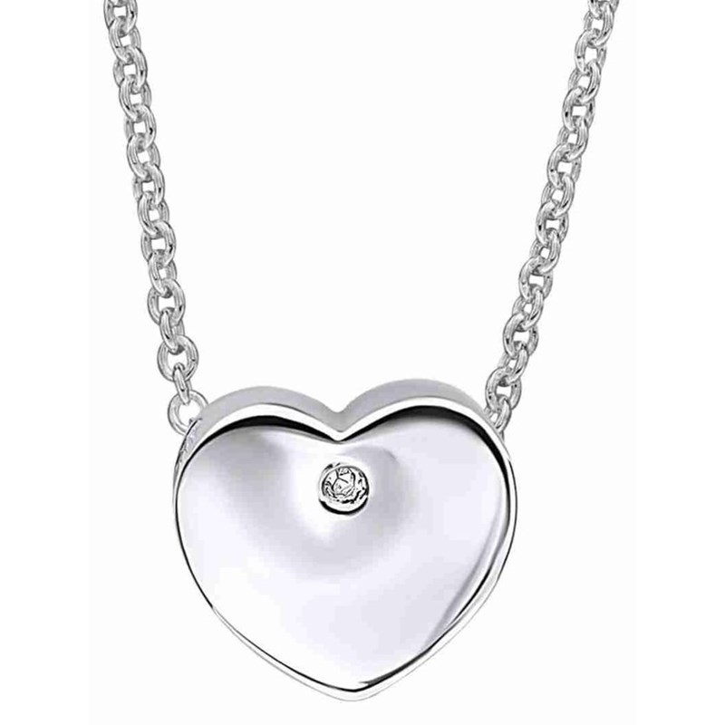 Collier coeur diamant pour enfant en argent 925