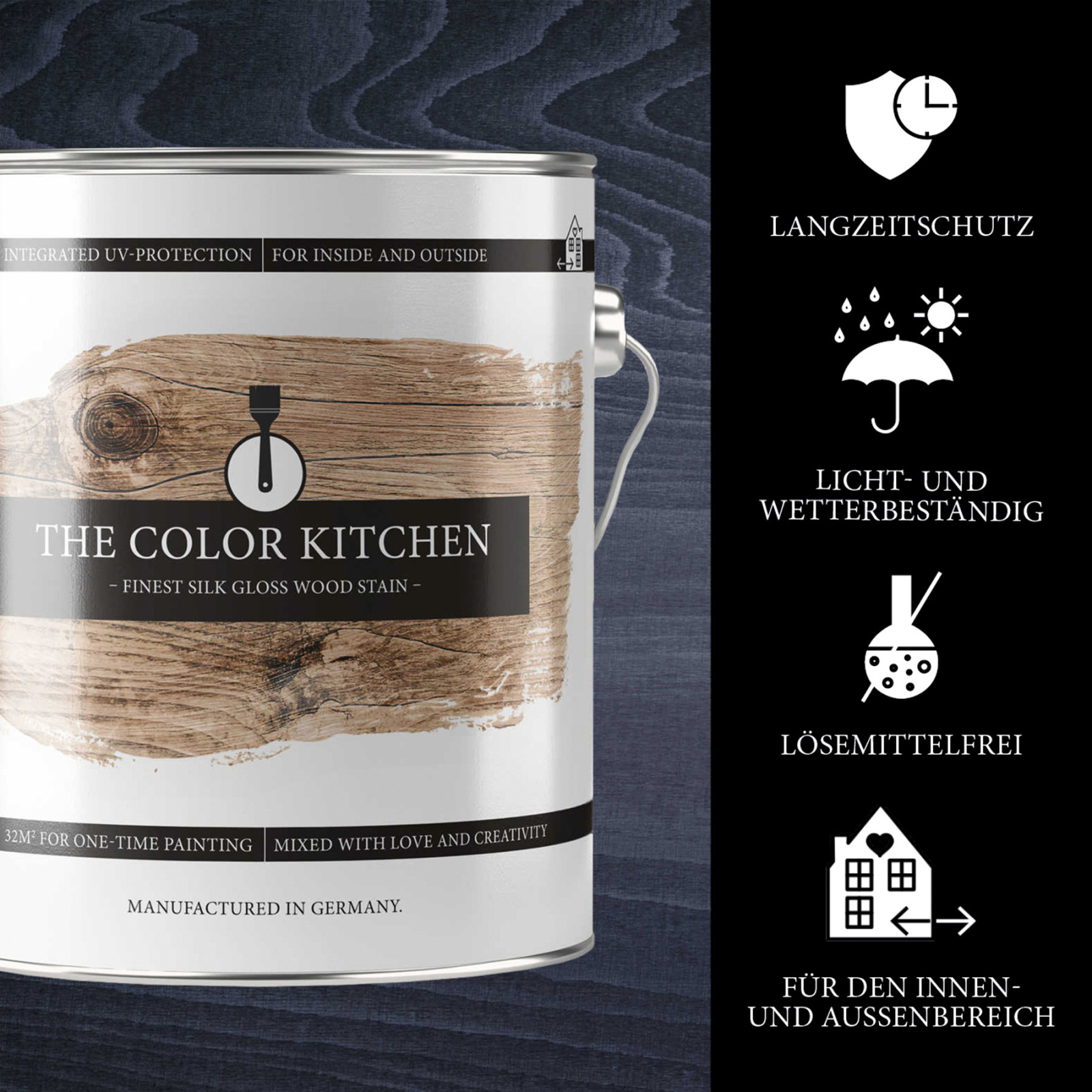 The Color Kitchen Holzlasur WOOD STAIN - anthrazitgrau - 2,5 Liter