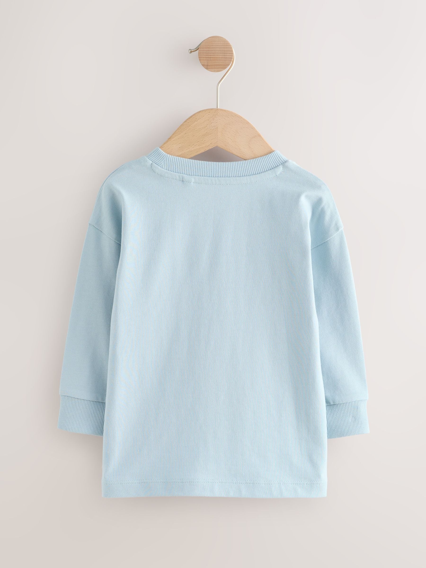 Blauw/Groene taco - Set van 3 T-shirts met grafische print en lange mouwen (3mnd-7jr)