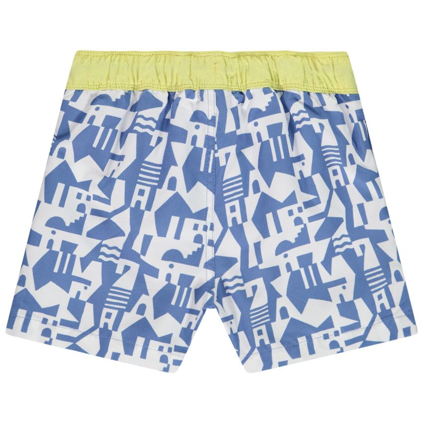 Short de bain imprimé abstrait pour garçon - Bleu moyen