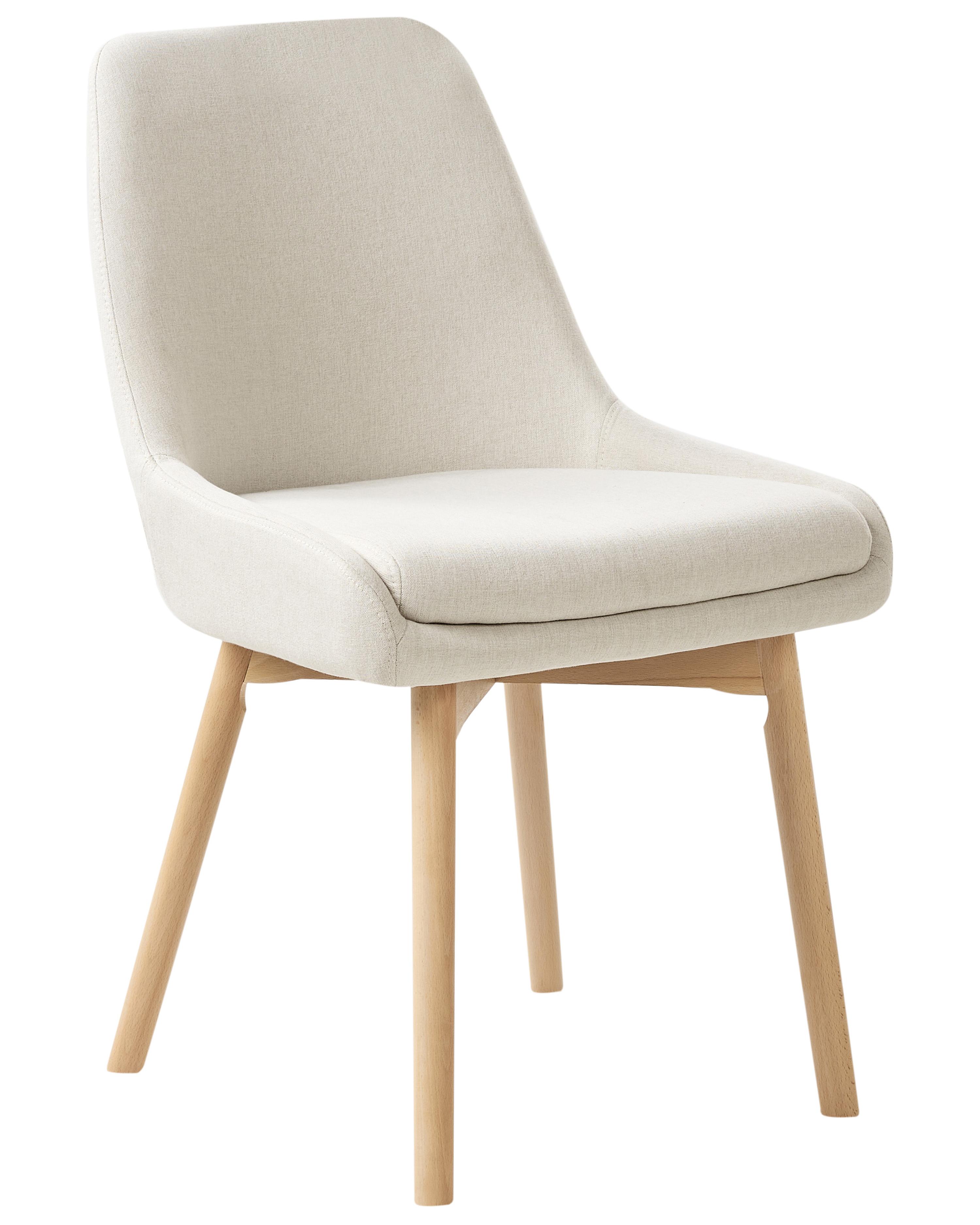 Set van 2 eetkamerstoelen MELFORT Stof Gebroken wit