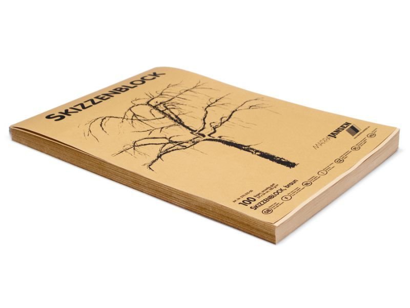 Skizzenblock braun, 100 g/m²