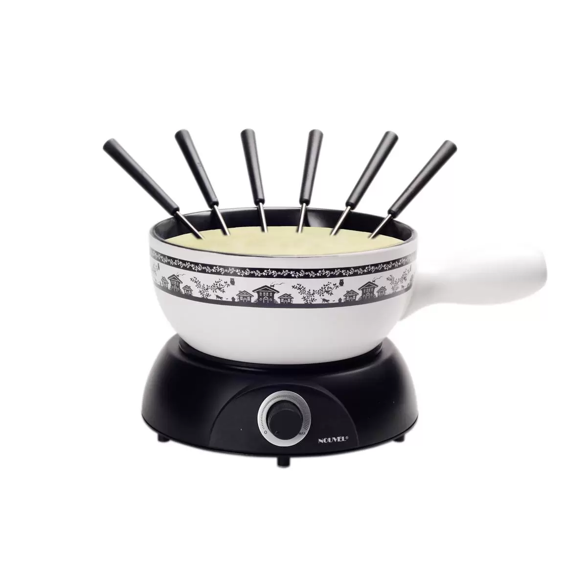 Elektr. Käsefondue-Set Chalet weiss