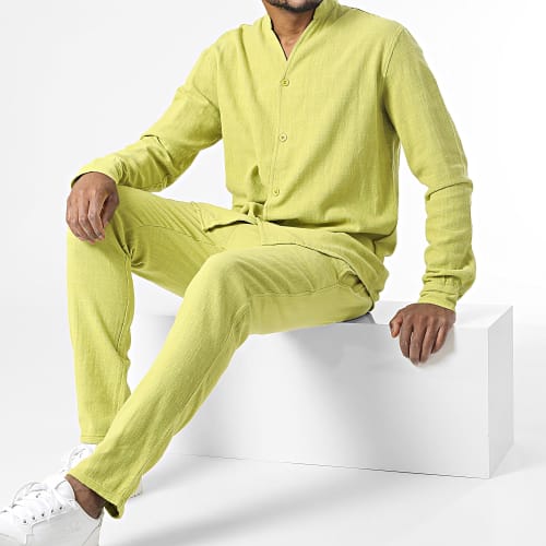 Ensemble Chemises Manches Longues Et Pantalon Vert Clair