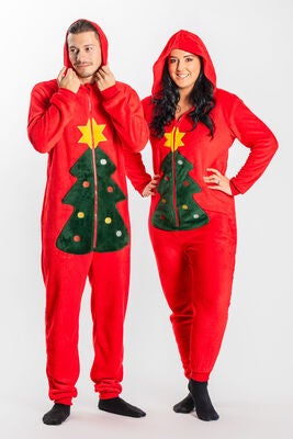 Luca & Lola Adult Albero Jumpsuit, Red Christmas