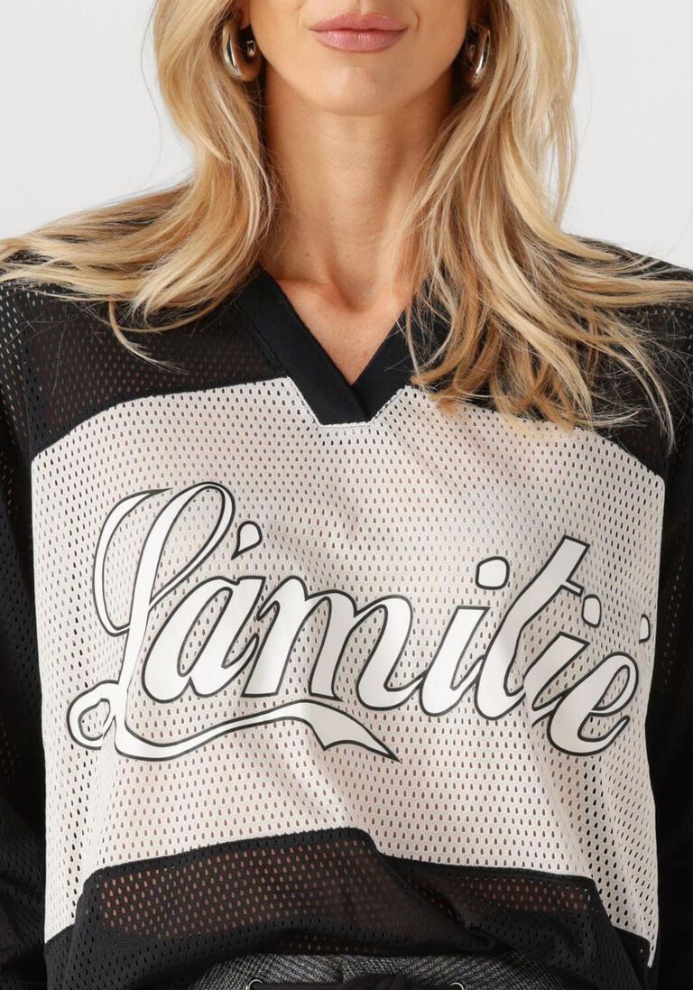 zwarte haute l'amitié blouses drift mix logo blouse