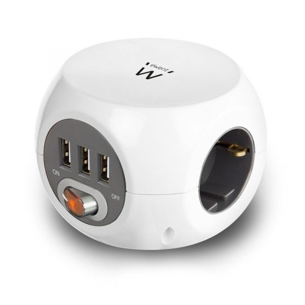 Ewent Extensão 3 Tomadas   3 usb (1,5 Mts) - EW3939