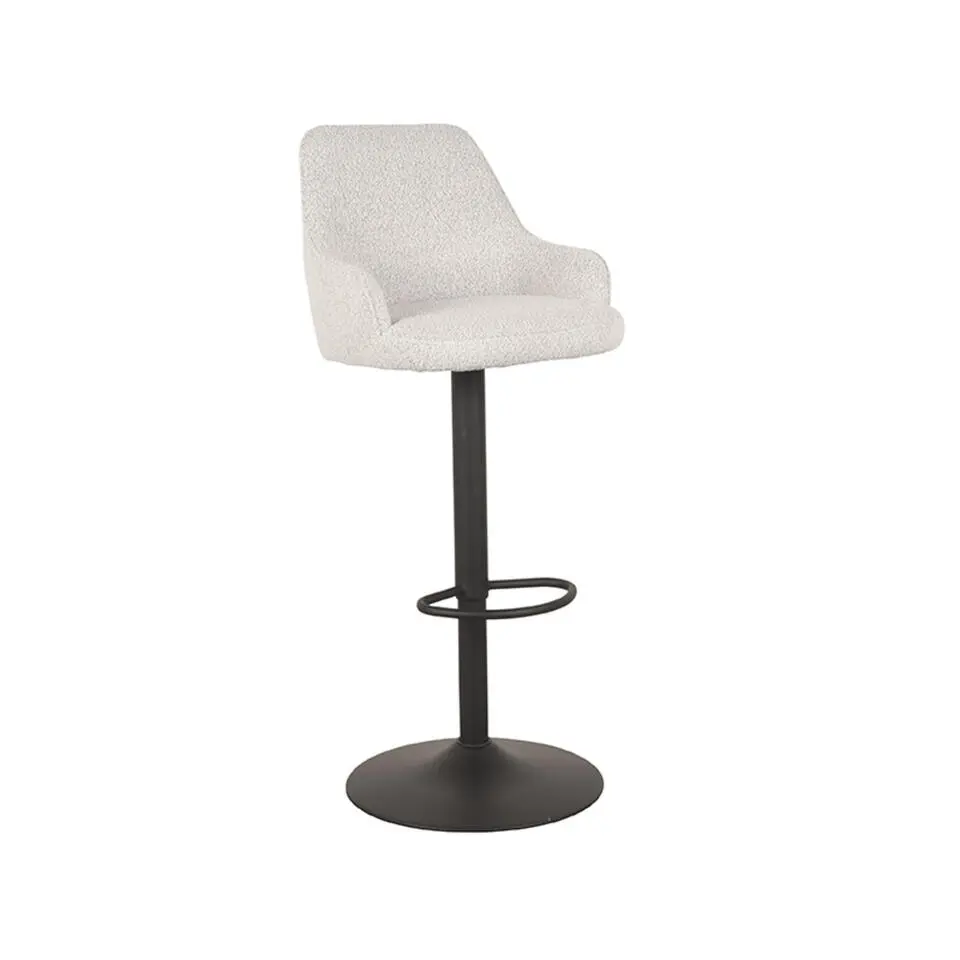 LABEL51 Barkruk Fender - Wit - Boucle - 42 x 40cm - set van 2