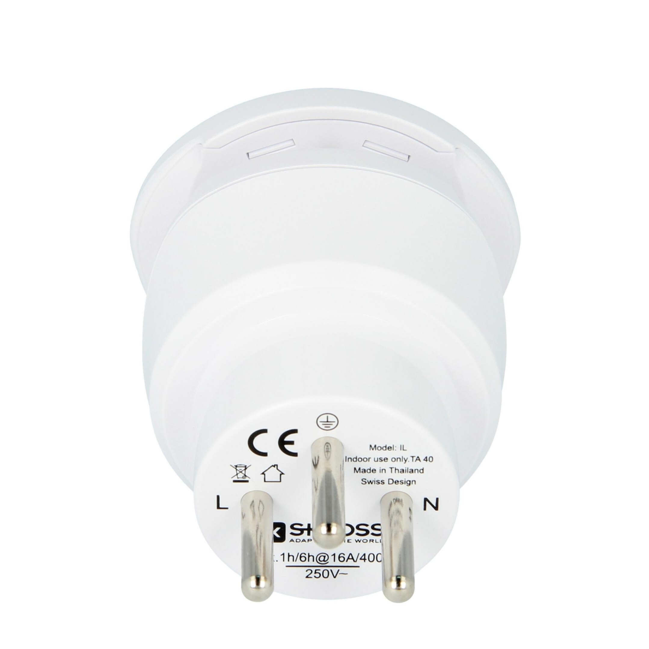 Country Travel Combo Reise Adapter Ladegerät World to Israel / World to Europe (1.500216-E) - Weiss