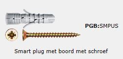 Plug nylon grijs schroef pozidriv * 5.0x45mm (50 stuks)