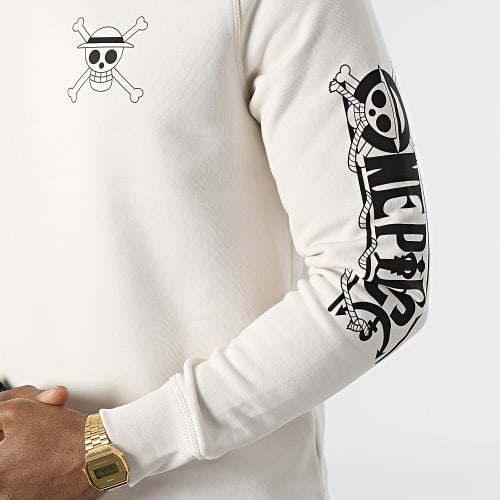 Sweat Crewneck Mugiwara Beige Noir