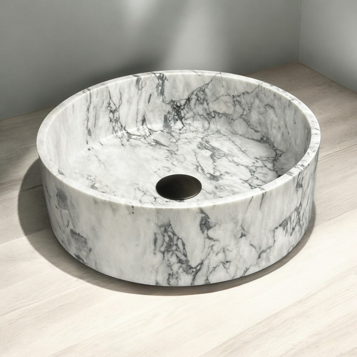 B-Stone CST Cararra marmer waskom rond 38cm