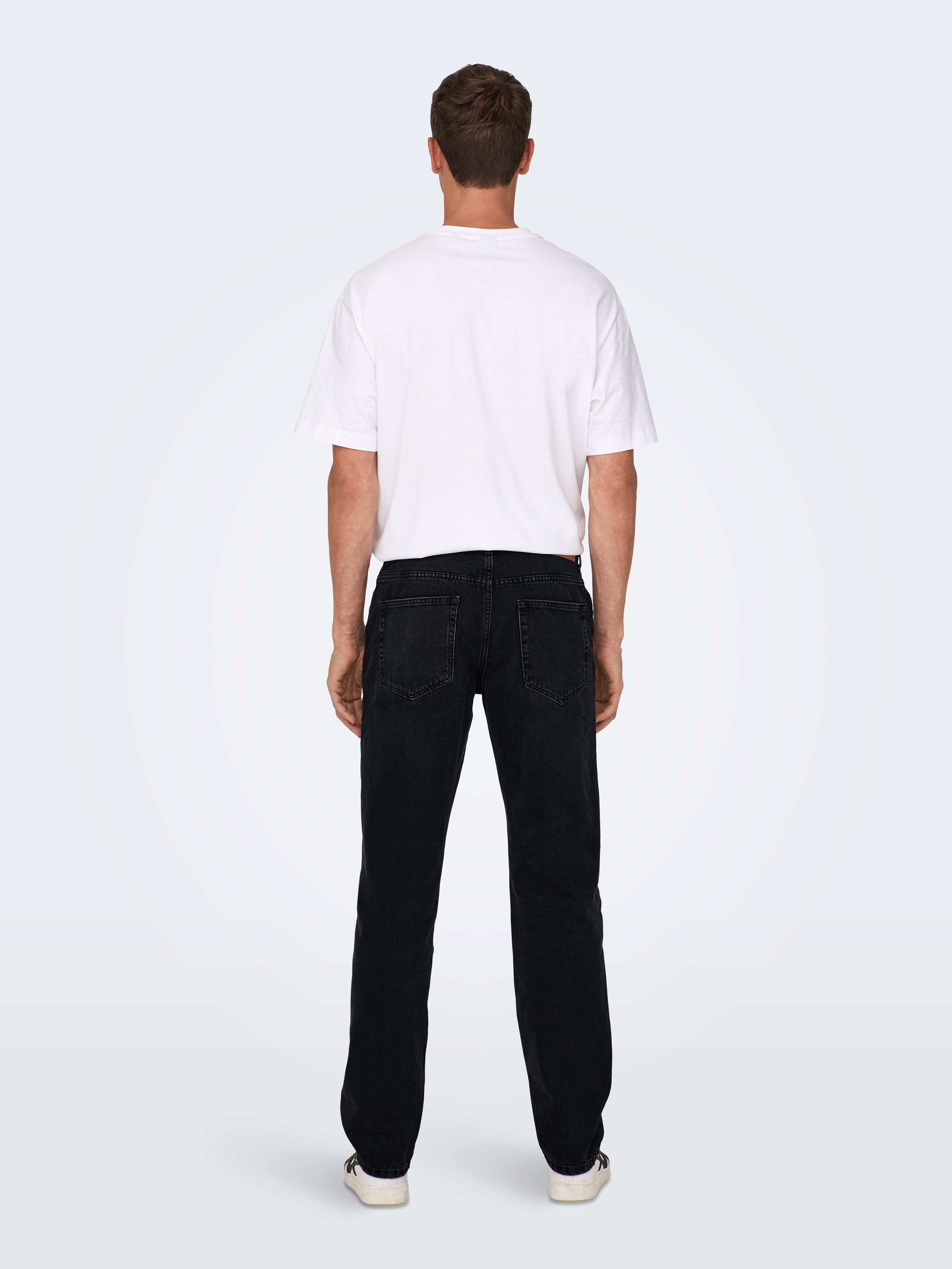 ONSEDGE Mid Rise Gerade geschnitten Jeans Black Denim