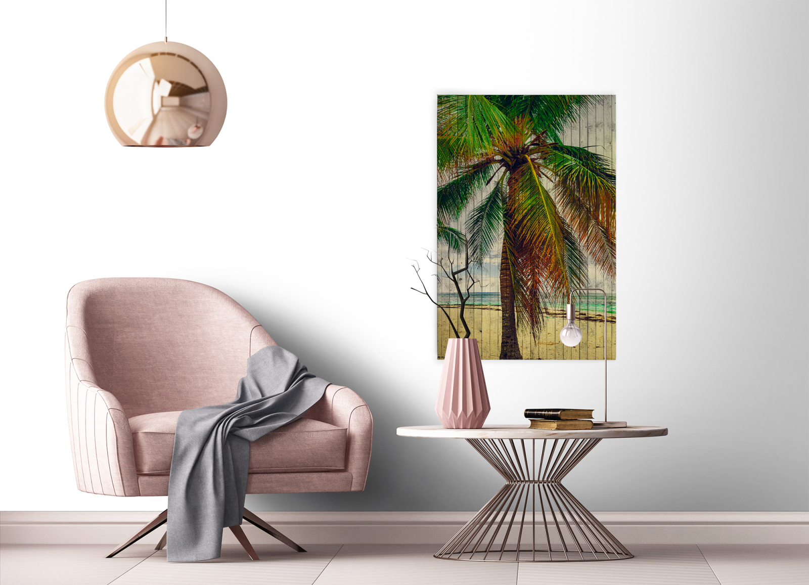 Leinwandbild TAHITI - grün-beige - 60x90 cm